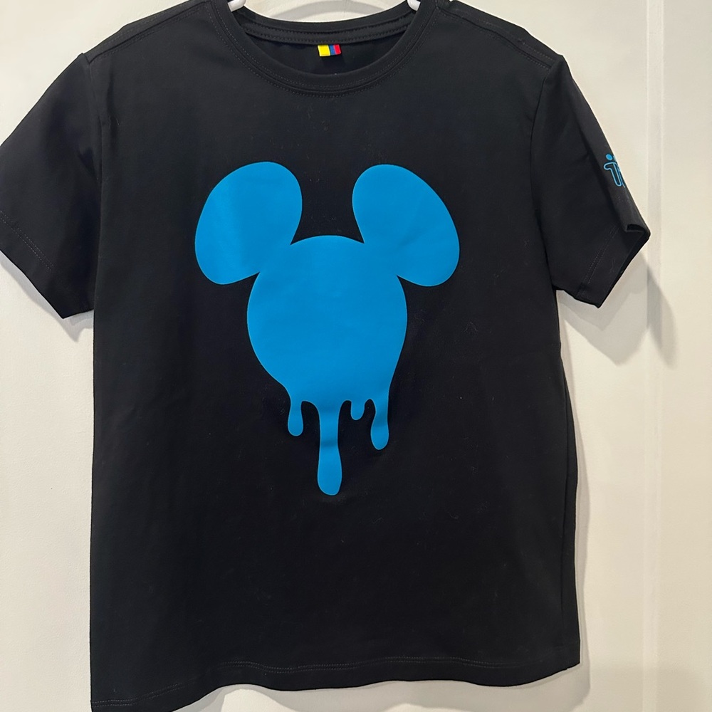 OTTO Black T-Shirt with Dripping Blue Graphic